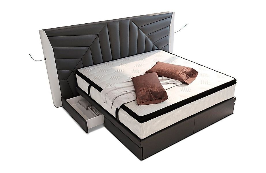 Sofa Dreams Boxspringbett Boxspringbett Monaco Leder, günstig online kaufen