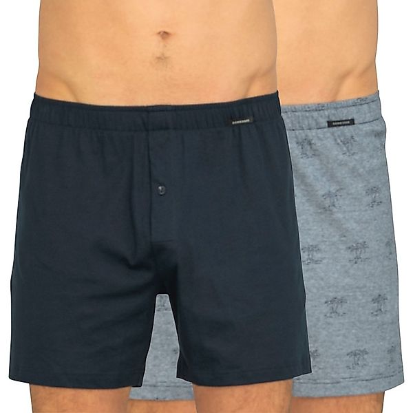 Schiesser 2-er Set Boxershorts Blau & Grau Gestreift günstig online kaufen