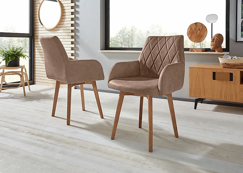 OTTO home Esszimmerstuhl "Brest" (Set) 2 Stk.Armlehnstuhl in Leder oder Mic günstig online kaufen