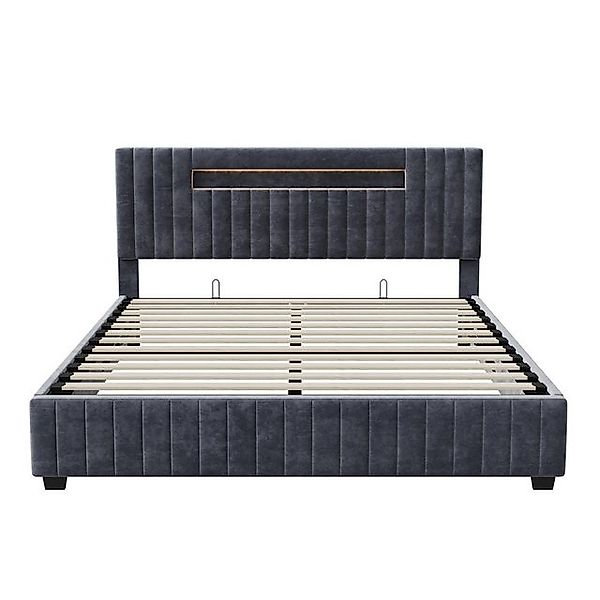 Furnishings Home Polsterbett Stauraumbett LED Doppelbett (Hydraulisch anheb günstig online kaufen