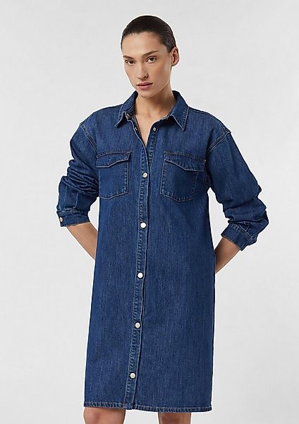 comma Minikleid Kleid Kurzes Denim-Hemdblusenkleid im Loose Fit günstig online kaufen