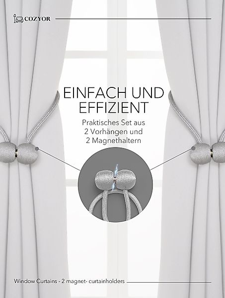 Cozyor Vorhang weiß 2er Set + günstig online kaufen