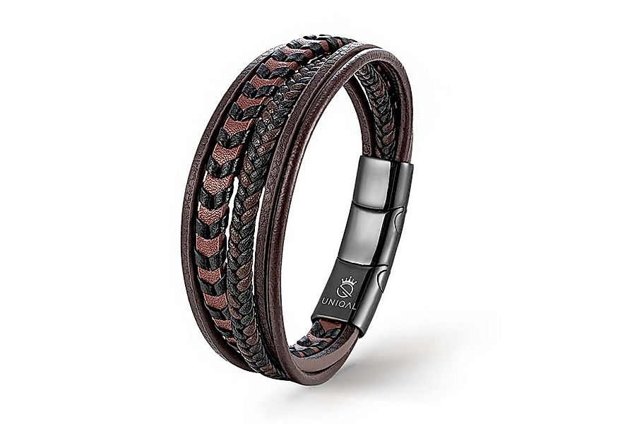 UNIQAL.de Lederarmband Lederarmband Herren "ARMARA" geflochten brown black günstig online kaufen