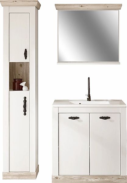 Home affaire Badmöbel-Set "Florenz, Bad im Landhausstil, 3-teiliges Badezim günstig online kaufen