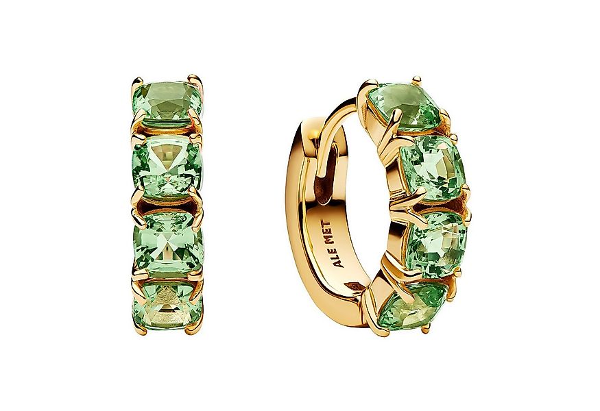 Pandora Paar Creolen Damen-Grün Goldfarben günstig online kaufen