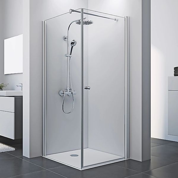 Breuer Seitenwand,inks f. Drehtür Elana 8 Chrom Klarglas 90 cm günstig online kaufen