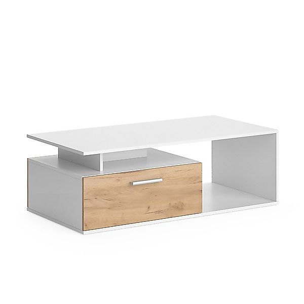 Vicco Couchtisch Roland, Weiß/Goldkraft Eiche, 118 günstig online kaufen
