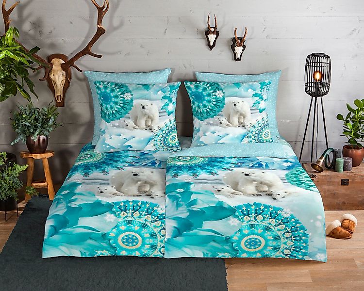 hip Wendebettwäsche "Seppo" 2 Stk. Biber, 135x200, Warm, Weich, Wendeoptik, günstig online kaufen