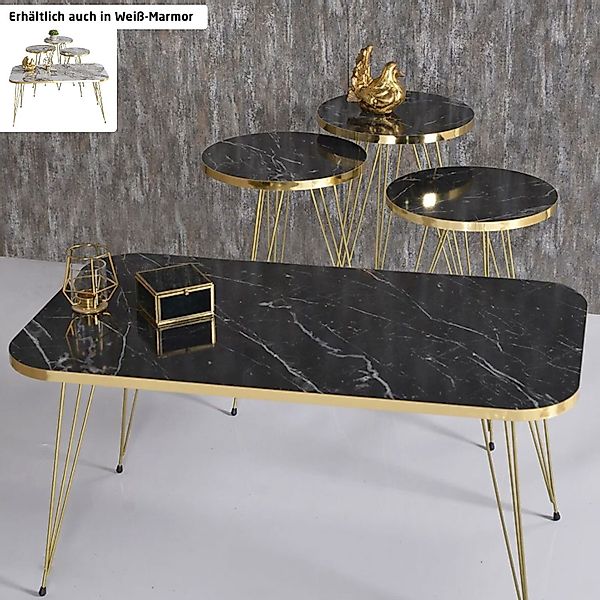 Jungengel Couchtisch Luxus Marmoroptik Stehtisch Beistelltisch günstig online kaufen