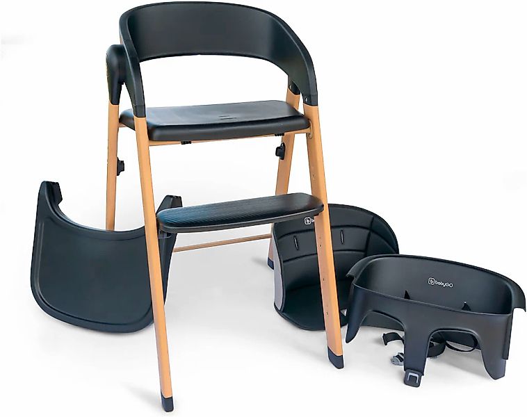 BabyGo Hochstuhl "Levels, black wood optic" () platzsparend zusammenklappba günstig online kaufen