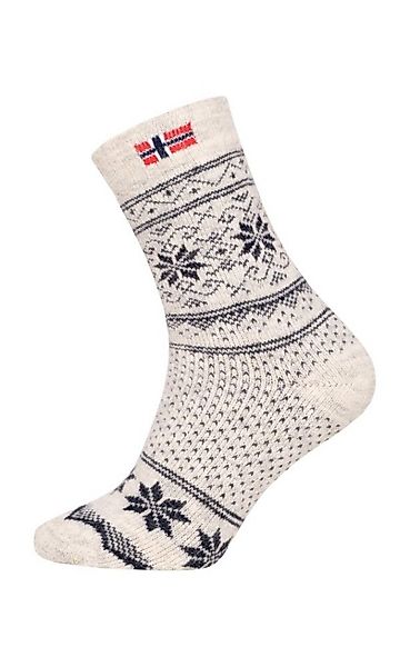 HomeOfSocks Socken Wollsocke Skandinavisch Thick Flag Norwegen ecru/navybla günstig online kaufen