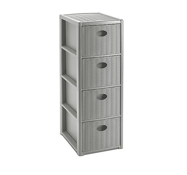 Kreher Rollcontainer mit 4 Schüben im Rattan Design (Schmale) (Farbe wählba günstig online kaufen