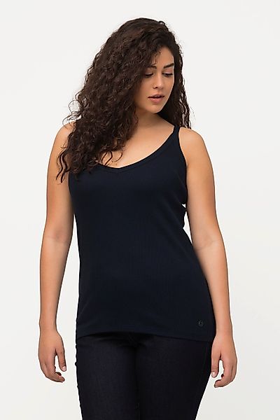 Ulla Popken Longtop Ripptop Slim V-Ausschnitt günstig online kaufen