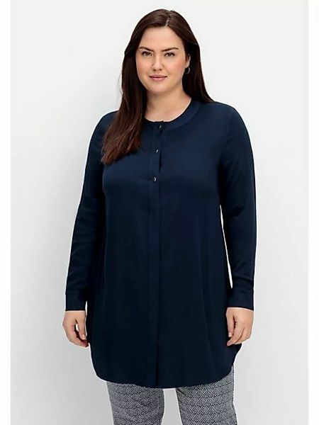 Sheego Shirtbluse Große Größen mit Druckknöpfen und Rundhalsausschnitt günstig online kaufen