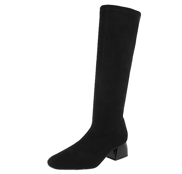 Ital-Design Elegante Damen-Stiefeletten mit Blockabsatz und Schaft Stiefel günstig online kaufen