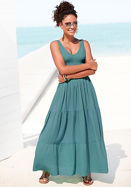 Beachtime Maxikleid aus gewebter Baumwolle, Sommerkleid günstig online kaufen