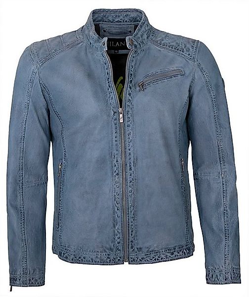 Jilani Lederjacke Aeneis Echtleder Herren Lederjacke Lammnappa ocean blue günstig online kaufen