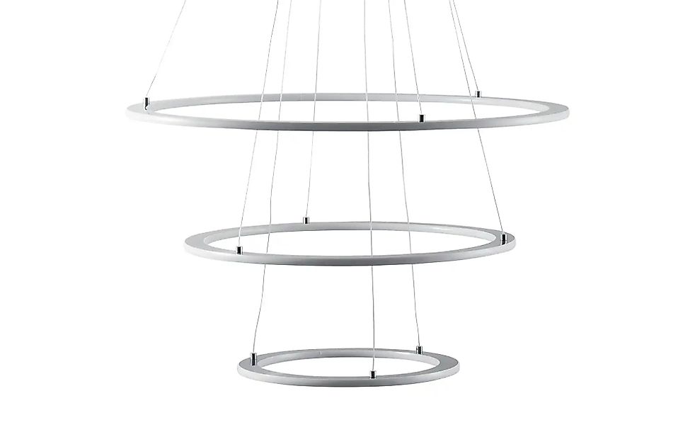 Trio LED-Pendelleuchte  Nickel-matt  `Ringe`   ¦ silber ¦ Maße (cm): H: 200 günstig online kaufen