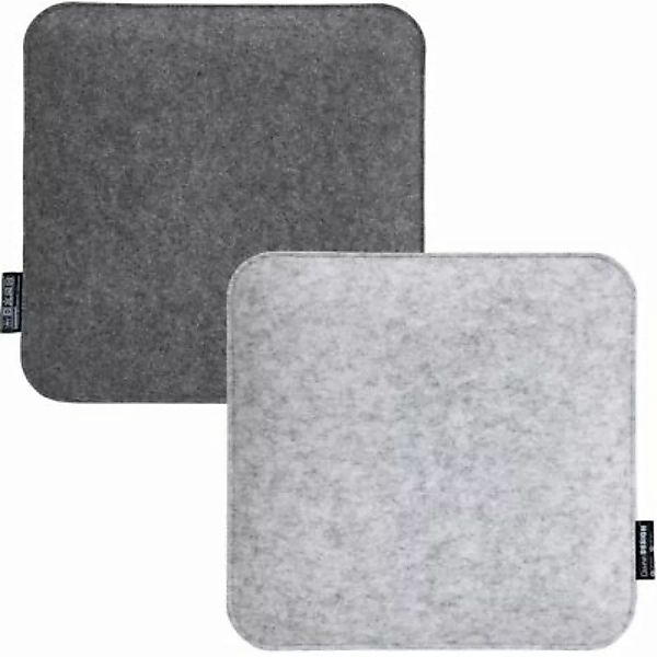 Dune Design® Stuhlkissen Filz 2er Set viereckig Grau 35x35cm grau günstig online kaufen