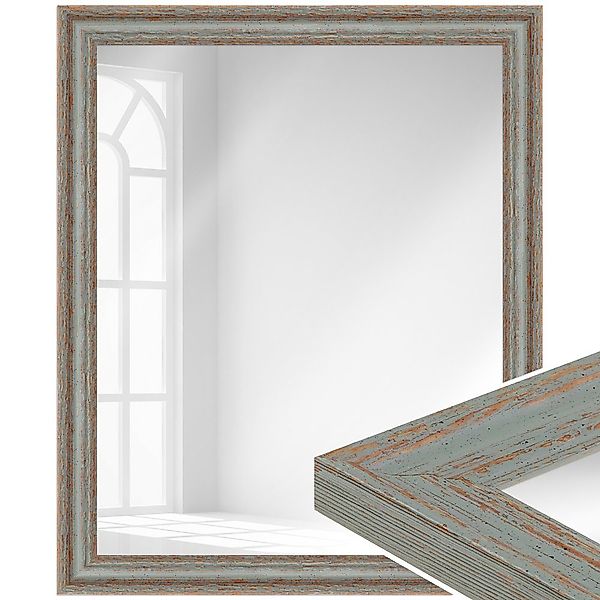 WANDStyle Wandspiegel H740, Grau, aus Massivholz günstig online kaufen