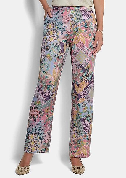 GOLDNER Stoffhose Luftige Sommerhose mit Patch-Muster Schlupfhose mit Teild günstig online kaufen