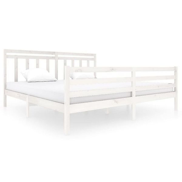 vidaXL Bettgestell Massivholzbett Weiß 200x200 cm Doppelbett Bett Bettrahme günstig online kaufen