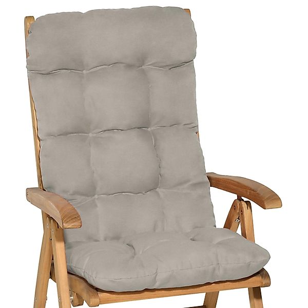 Beautissu Flair HL Hochlehner 120x50x8cm Hellgrau 2tlg günstig online kaufen