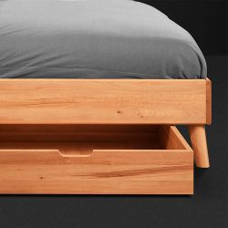 Massivholzbett mit Schublade Kernbuche geölt günstig online kaufen