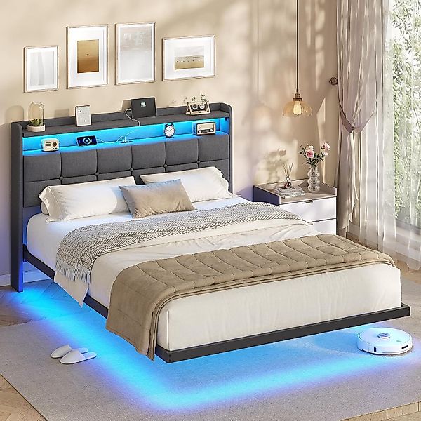 MSMASK Polsterbett Bettrahmen mit LED-Beleuchtung und günstig online kaufen
