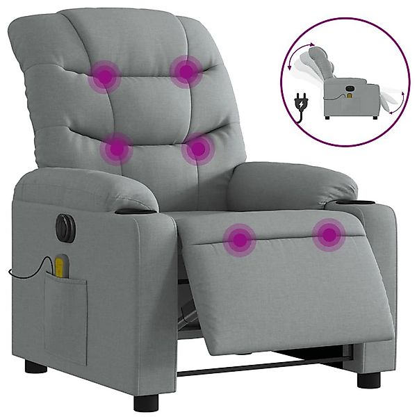 vidaXL Sessel Massagesessel Elektrisch Hellgrau Stoff günstig online kaufen
