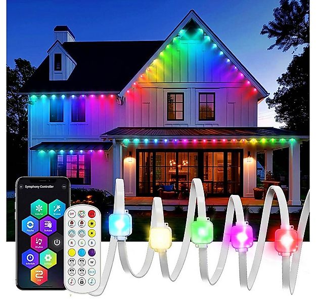 LMaxhome LED Stripe 15/30M RGB Permanente Außenbeleuchtung Smart Lichterket günstig online kaufen