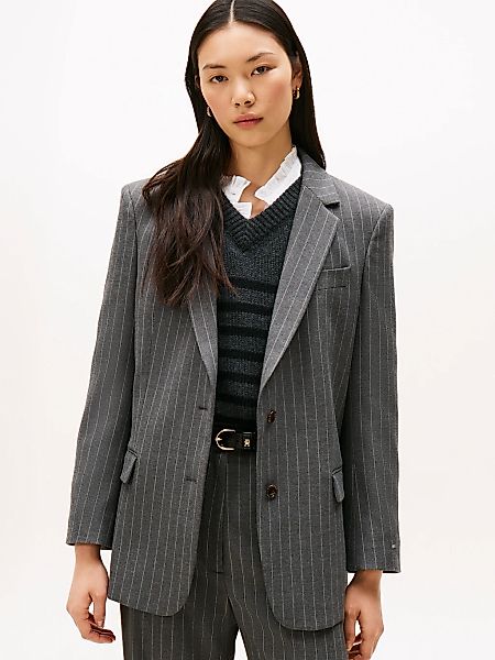 Tommy Hilfiger Longblazer "PINSTRIPE RELAXED BLAZER", mit Nadelstreifen günstig online kaufen