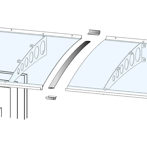 Verbindungsset für Vordach Edelstahloptik 8 cm x 100 cm günstig online kaufen