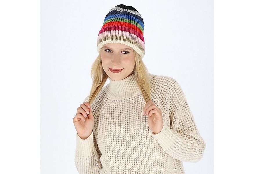 halsüberkopf Accessoires Strickmütze Streifen mit Umschlag günstig online kaufen