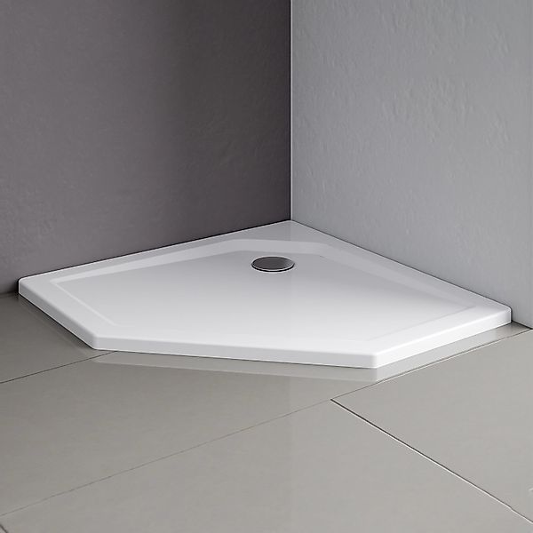 Schulte Duschwannen-Set Extraflach Fünfeck 90 cm x 90 cm Alpinweiß günstig online kaufen