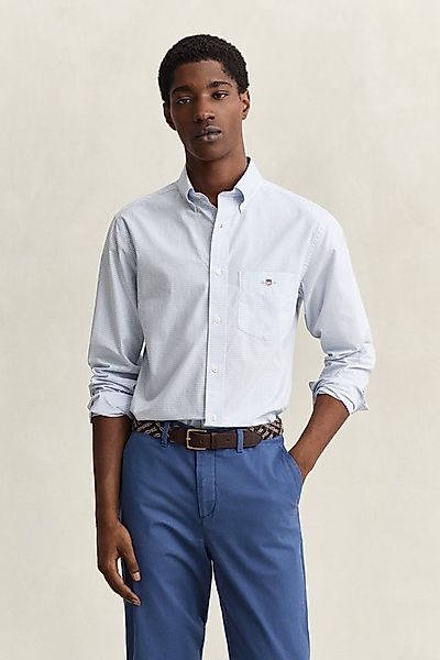 Gant Langarmhemd REG CLASSIC POPLIN GINGHAM SHIRT mit Logostickerei, Baumwo günstig online kaufen