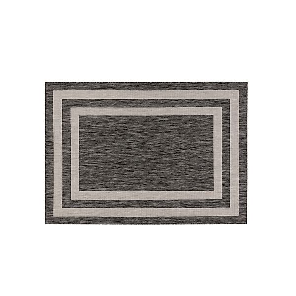 Peyer Syntex Teppich Terrace Bordüre Pflegeleicht Farbe Anthrazit 60 x 110 günstig online kaufen