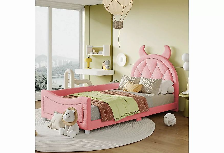 WISHDOR Kinderbett Einzelbett Schlafsofa Bett Polsterbett 90*200cm, mit Rüc günstig online kaufen