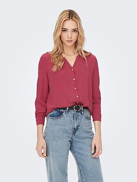ONLY V-neck Long Sleeved Shirt Damen Rot günstig online kaufen