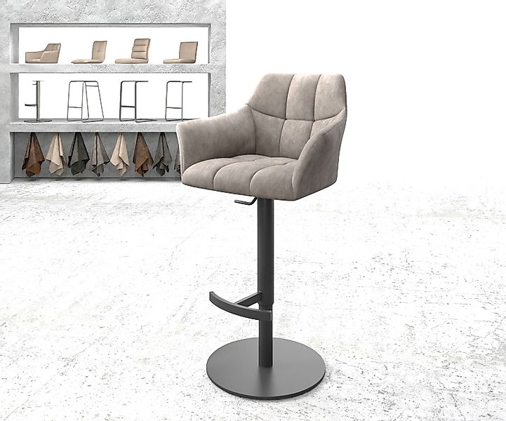 Barstuhl Yulo-Flex Vintage Taupe Drehfuß höhenverstellbar Metall günstig online kaufen