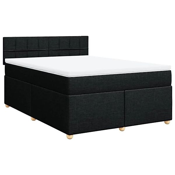 vidaXL Boxspringbett mit Matratze Schwarz 140x190 cm Stoff 3288977 günstig online kaufen