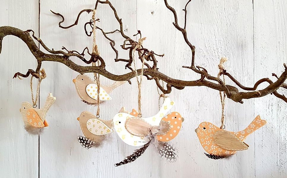 LB H&F Lilienburg Dekohänger 6er SET Anhänger Vogel Frühling Frühlingsdeko günstig online kaufen