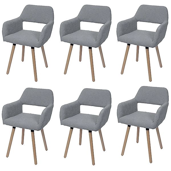 MCW Esszimmerstuhl A50 II 6er-Set Grau Stoff/Textil Boucle 450g/m² günstig online kaufen