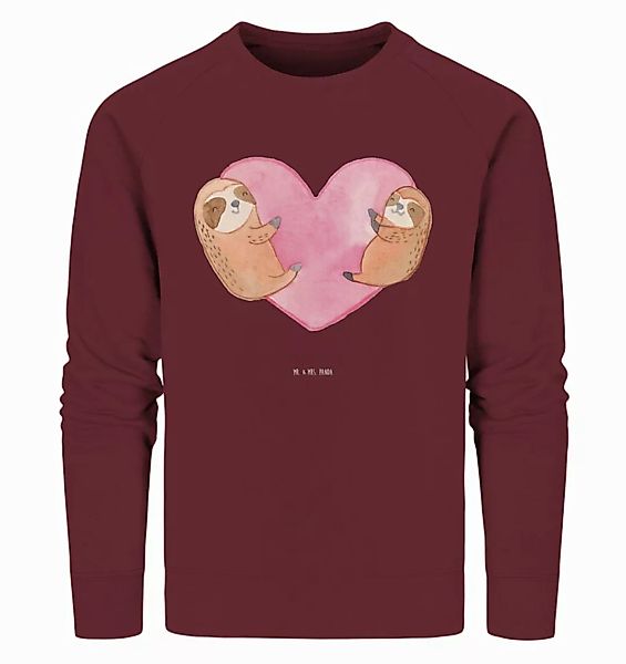 Mr. & Mrs. Panda Longpullover Größe XXL Faultiere Herz - Burgundy - Geschen günstig online kaufen