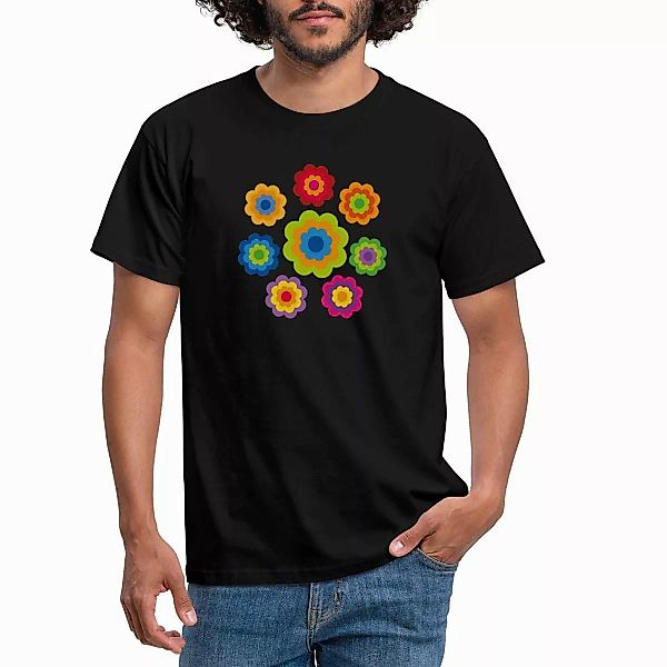Spreadshirt T-Shirt 70er Jahre Hippie Flower günstig online kaufen
