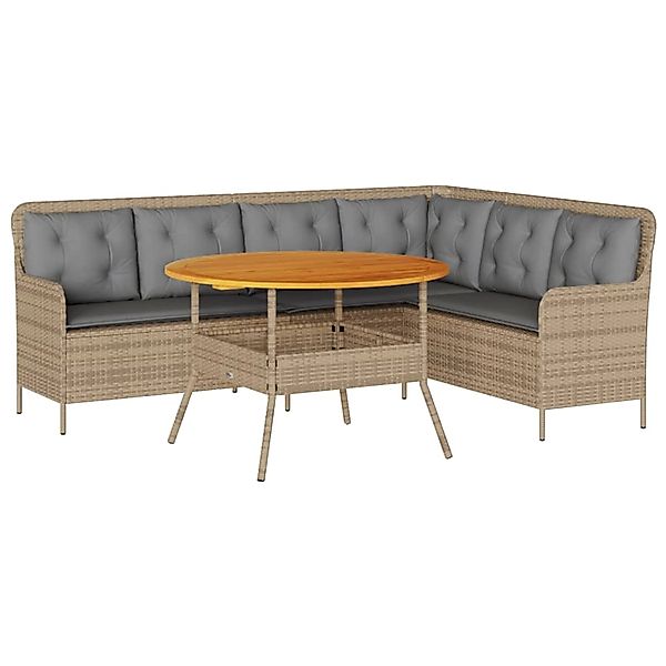 vidaXL 2-Tlg Garten-Sofagarnitur mit Kissen Beige Poly Rattan 3262093 günstig online kaufen