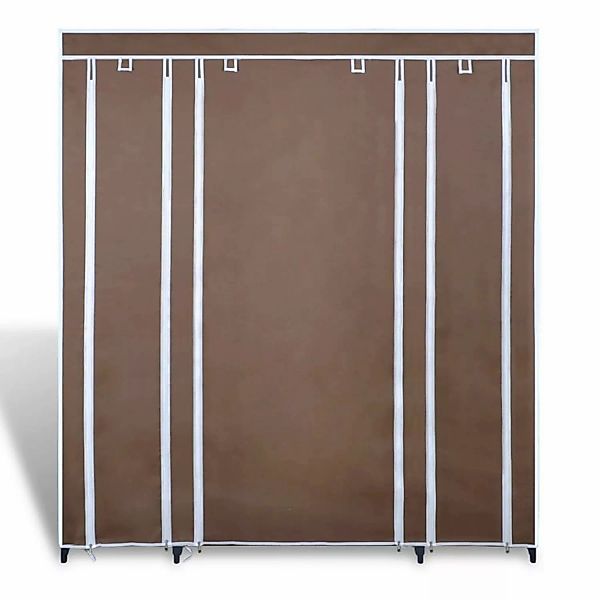 Stoffschrank Mit Fächern Und Stangen 45ã150ã176 Cm Braun günstig online kaufen