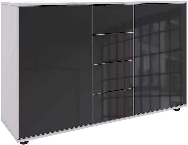 Wimex Kombikommode "Leonberg, Sideboard 2trg mit 4 Schubladen", mit Glasfro günstig online kaufen