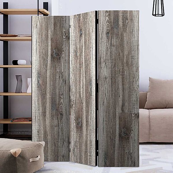 Sichtschutz Wand in Holz White Wash Optik Leinwand Füllung günstig online kaufen