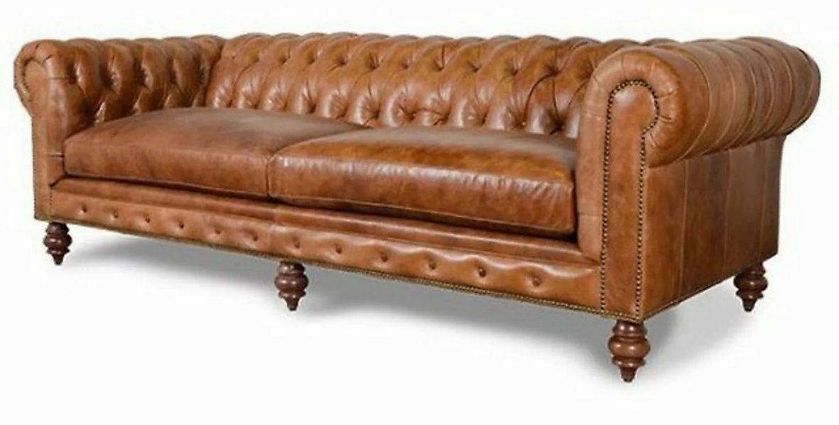 JVmoebel Chesterfield-Sofa Chesterfield Vintage Old Look Sofa Couch Leder 3 günstig online kaufen